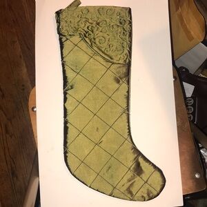 NWOT Embellished Silk Christmas Stocking